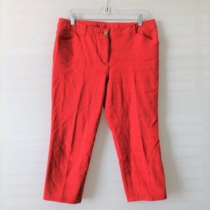 So Slimming By Chico's Womens Red Mid Rise Cropped Jeans Pant Size 2